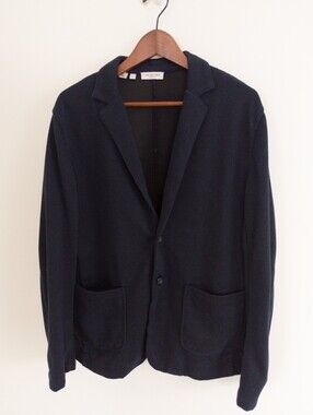 Selected Homme Emilio Navy Blue Sweat Blazer Jacket XL Casual Smart Knit